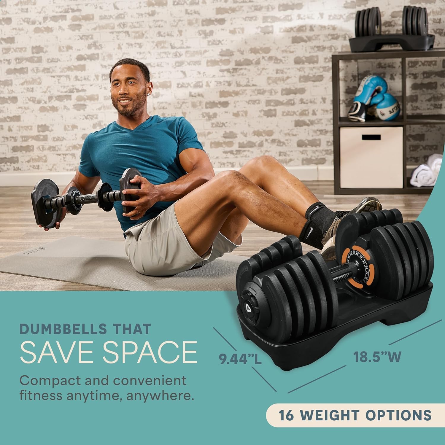 Lifepro Adjustable Dumbbells Set – 15lb, 25lb Pair or 43lb, 55lb & 90lb Single – Quick Adjustment, Anti Slip Handle – Space Saving & Strength Training Weights for Home Gym Exercise & Fitness