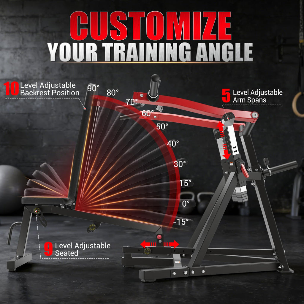 ANCHEER Chest Press Machine with Weight Bench, 1250LBS Bench Press Machine with Independent Arms, 10+5 Adjustable for Full Chest & Upper Body Strength Training Home Gym Equipment