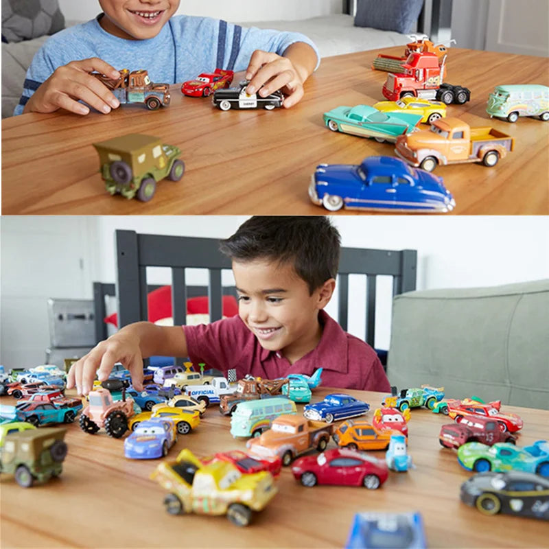 Cars Disney Pixar Cars Lightning McQueen Mater Jackson Storm The King Mater 1:55 Metal Alloy Car Toy Model Toys Children Gifts