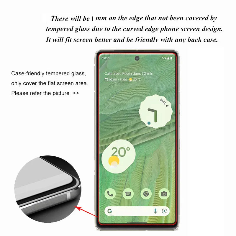 4PCS Tempered Glass for Google Pixel 9 10 8 Pro 9A 8A 7 7A 6 6A 5 4A 4 XL 3 Protective Transparent Screen Protector Film Glass