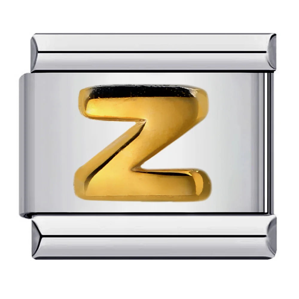 Trendy Italian Charms Bracelet 26 English A-Z Letter Name Custom Gold Color DIY Jewelry Making Gift Hand Bangle Chain Jewellry