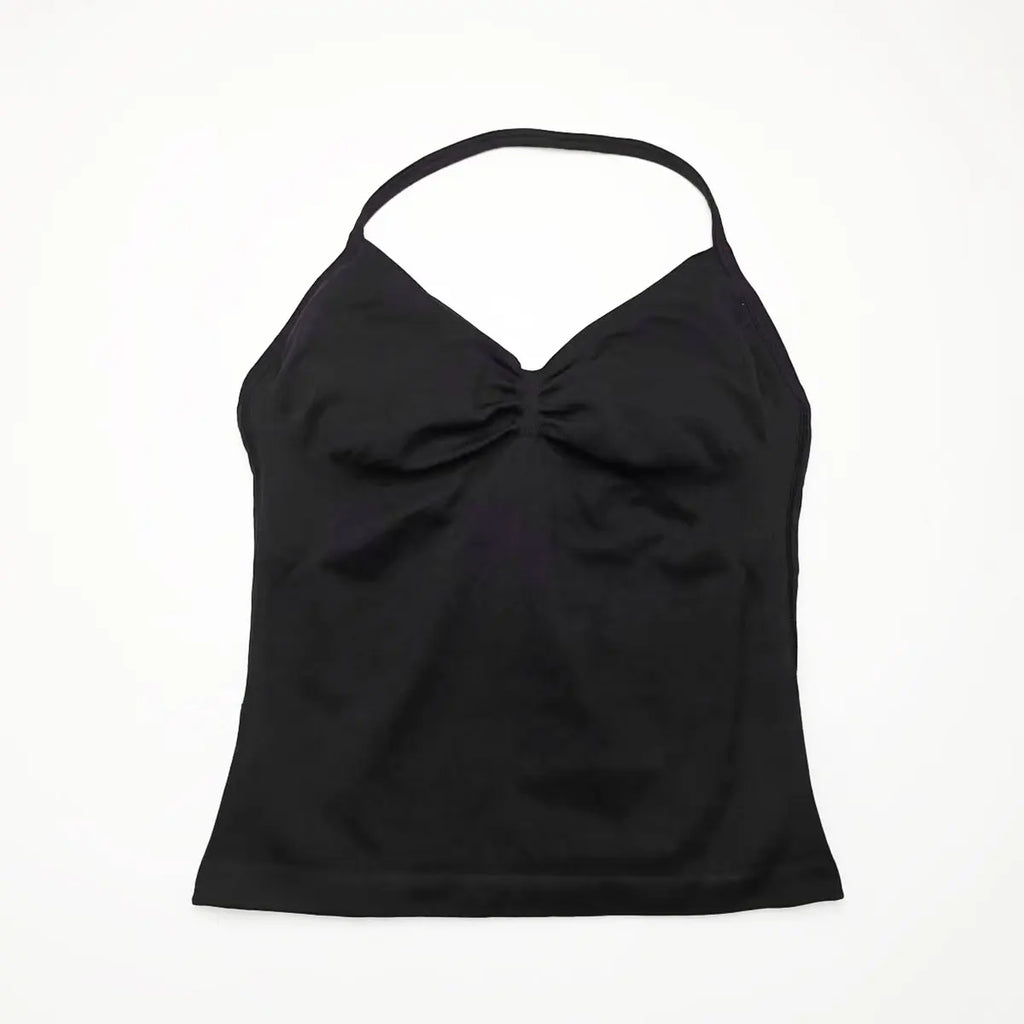 NCLAGEN Impact Longline Strappy Top Sports Yoga Vest Women's Fitness Tank Top Gym Beautiful Open Back Bra Running Workout Halter