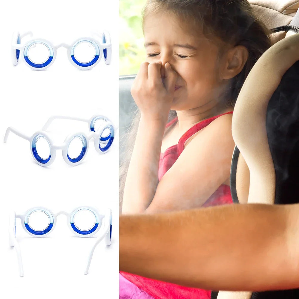 Anti Vertigo Glasses Without Lens Motion Sickness Glasses Detachable Lightweight Supplies for Old Adults Children Outdoor Travel