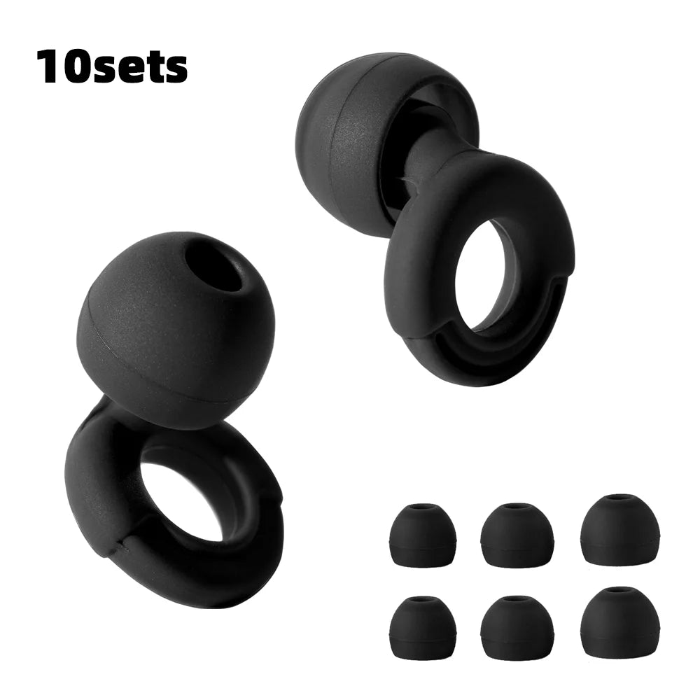 HUAK Silicone Earplugs for Swimming Sleep Noise Cancel Noise Reduction-Soundproof Reduce Disturbances -Quality loop Earplugs
