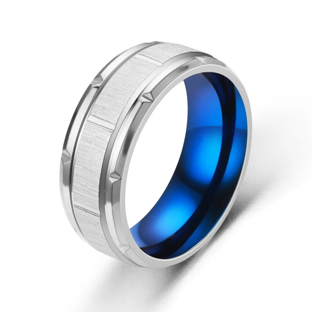 6 Colors Classic 8mm Tungsten Mens Ring Surface Brushed Stainless Steel Ring for Women Wedding Band Couples Jewelry Accessories