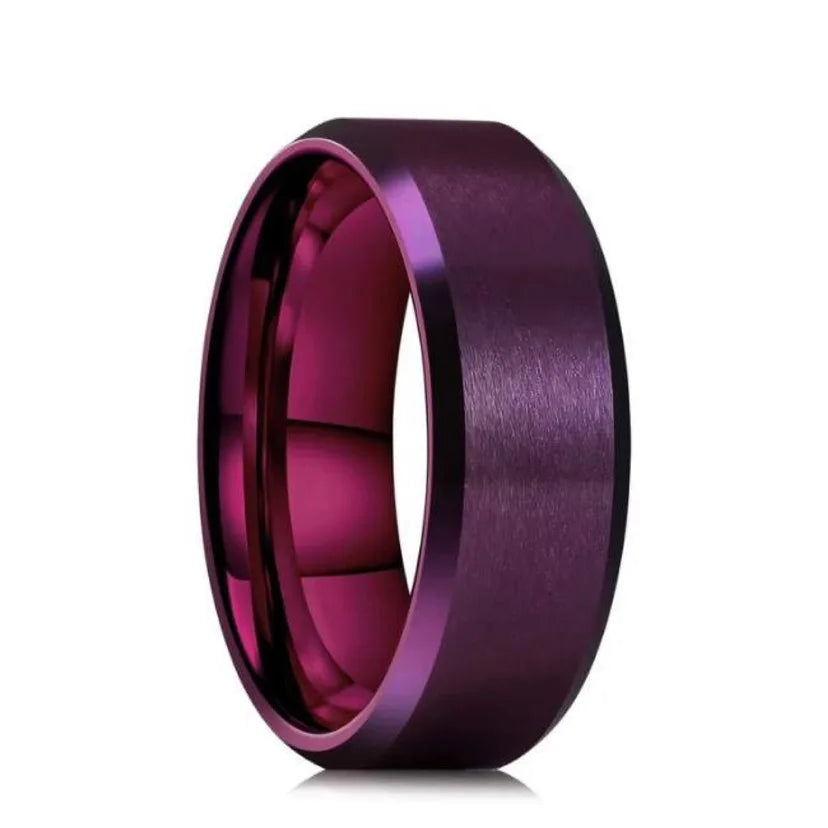 6 Colors Classic 8mm Tungsten Mens Ring Surface Brushed Stainless Steel Ring for Women Wedding Band Couples Jewelry Accessories