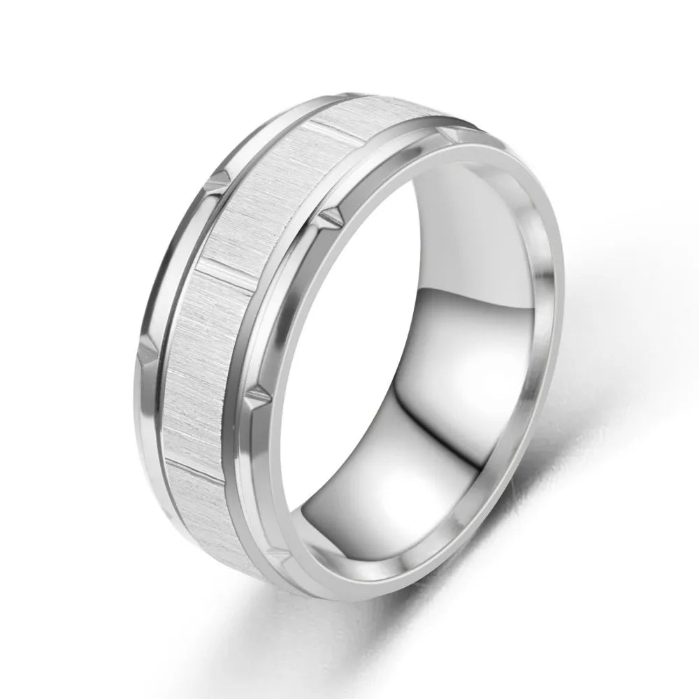 6 Colors Classic 8mm Tungsten Mens Ring Surface Brushed Stainless Steel Ring for Women Wedding Band Couples Jewelry Accessories